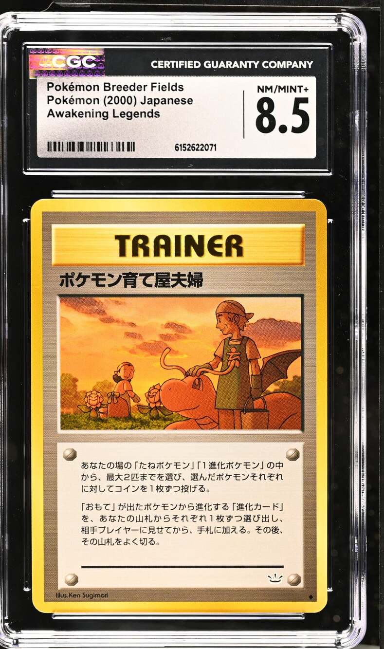 CGC 8.5 NM/MINT Pokémon Breeder Fields Japanese Neo Awakening Legends Dragonite